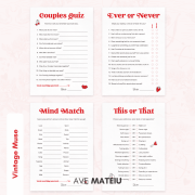 Printable couples games bundle featuring 4 games to play with your partner – Vintage Muse design style