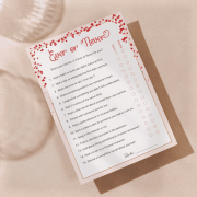 Printable couples game – Ever or Never – perfect for date night or Valentine’s Day – Blush Petals style