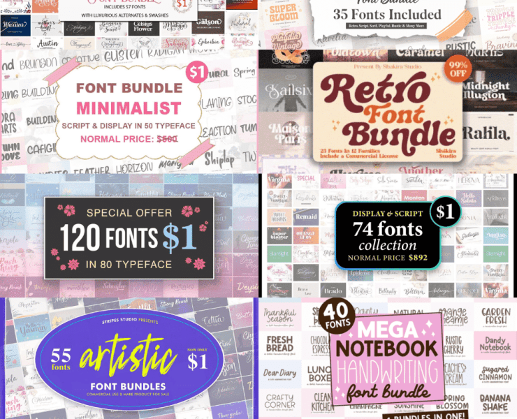 Top 10 Creative Fabrica font bundles worth downloading, featuring a curated collection of popular font bundles for designers