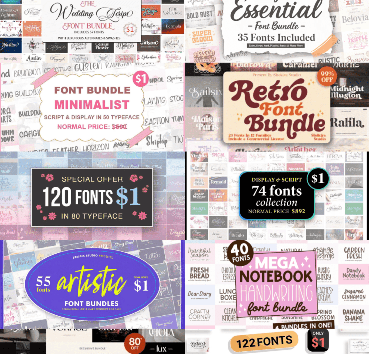 Top 10 Creative Fabrica font bundles worth downloading, featuring a curated collection of popular font bundles for designers