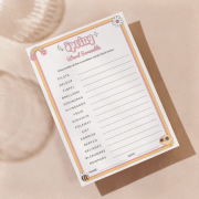 Printable Spring Games Word Scramble puzzle in Retro Pop design perfect for Spring games for the classroom or parties