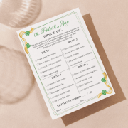 St Patrick's Day Drink If You printable game in Golden Soirée design ideal for St Patrick's Day drinking games and fun bar games for St Patrick's Day